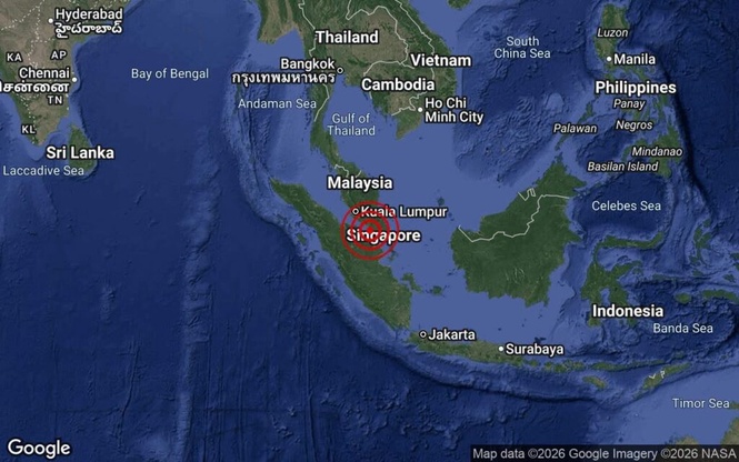 Image from: Gempa bumi lemah magnitud 3.1 gegar perairan Batu Pahat