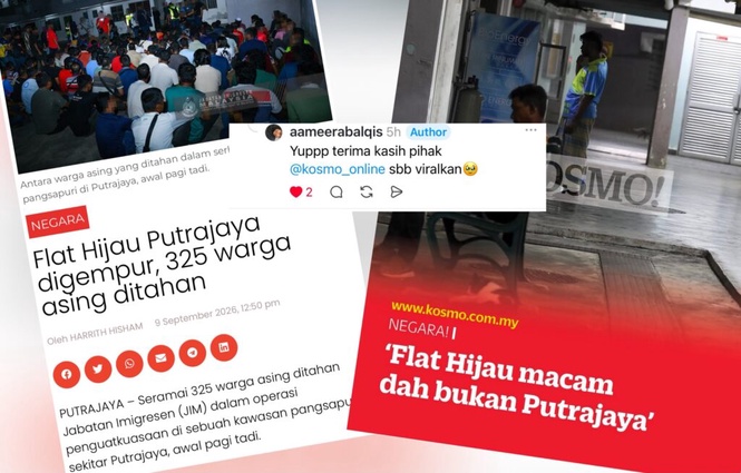 Image from: Penduduk lega, warga asing ‘Flat Hijau’ diserbu