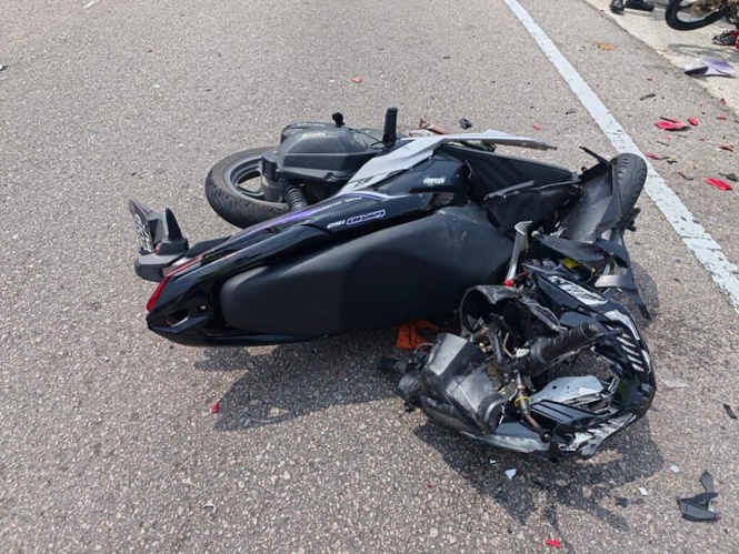 Image from: Seorang maut, seorang parah dua motosikal bertembung