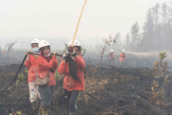 Image from: Geng ibu turun padam kebakaran hutan