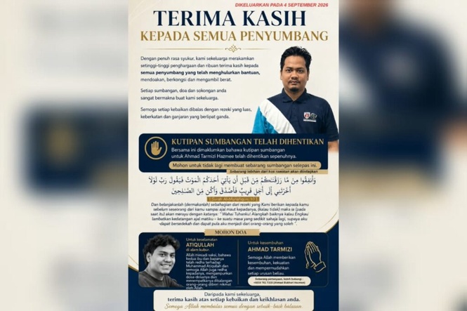 Image from: Cukup! Sumbangan Ahmad Tarmizi sudah dikumpul
