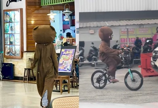 Image from: Tak selesa pergi pasar raya kena ganggu, dipeluk ‘maskot’