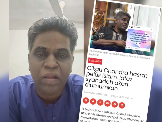Image from: Saya dah peluk Islam, saya dah ucap syahadah – Cikgu Chandra