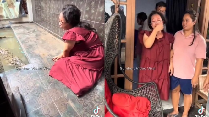 Image from: Wanita menangis buaya kesayangan pindah