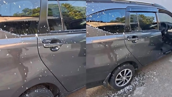 Image from: Wanita pelik, kereta parkir depan rumah disimbah nasi