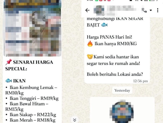 Image from: Nak beli ‘seafood’ murah, hilang duit RM8,000