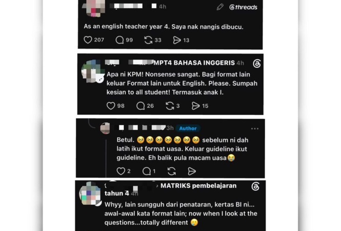 Image from: Ramai ‘menangis’ lihat kertas bahasa Inggeris matriks 4