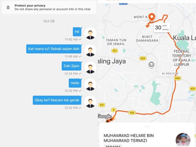 Image from: ‘Dua jam tunggu rider, rupanya meninggal kemalangan’