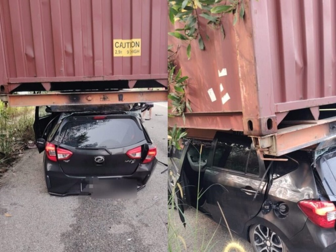 Image from: Ajal langgar lori kontena parkir tepi jalan