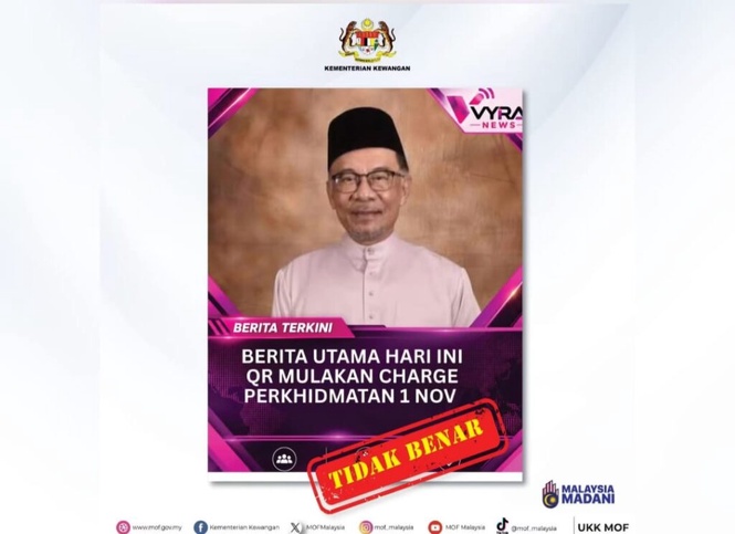 Image from: Poster caj perkhidmatan QR mulai 1 November disahkan palsu
