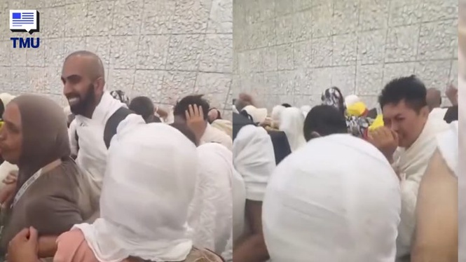 Image from: “Saya Bukan Syaitan!” – Jemaah Haji Jadi Perhatian Selepas Terkena Balingan Ketika Lontar Jamrah