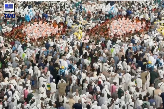 Image from: Video Jemaah Haji Indonesia Bentuk Barisan Perlindungan Ketika Tawaf Raih Perhatian Netizen