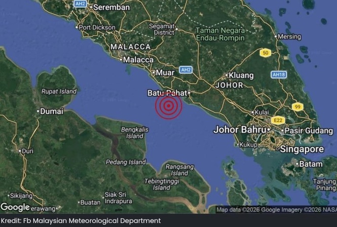 Image from: Gempa Bumi Magnitud 3.3 Dikesan Di Perairan Batu Pahat – MetMalaysia