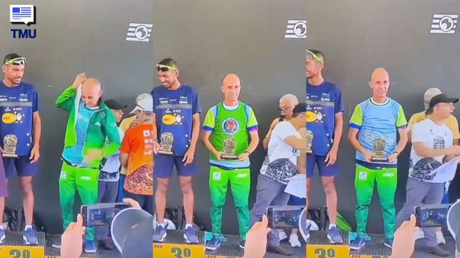 Image from: Gara-Gara Penaja Terlalu Ramai, Pelari Ini Tukar Baju Berkali-Kali Atas Podium