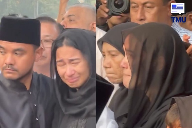 Image from: Ally Ditenangkan Suami Ketika Pengebumian Tun Dr Siti Hasmah