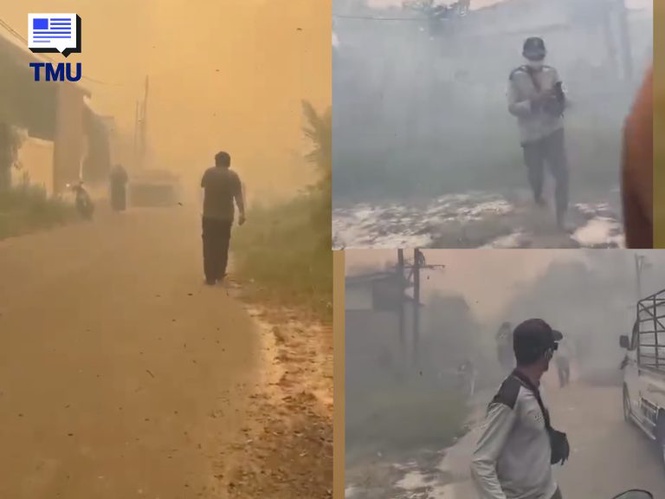 Image from: Kebakaran Merebak Ke Kawasan Perumahan Di Handil Bakti, Asap Tebal Selubungi Kawasan