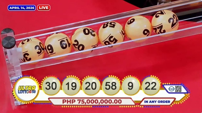 No winners in Ultra Lotto 6/58, Super Lotto 6/49, Lotto 6/42 draws for April 14