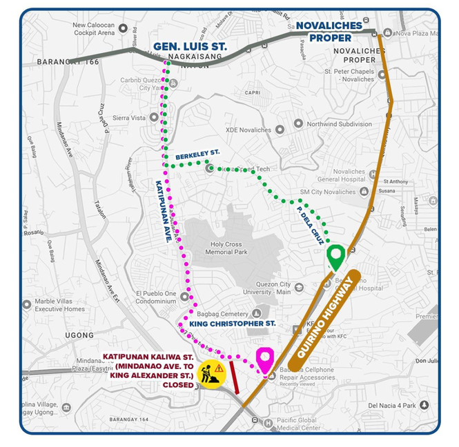 NLEX enforces rerouting, road closures in Quezon City for Northlink works