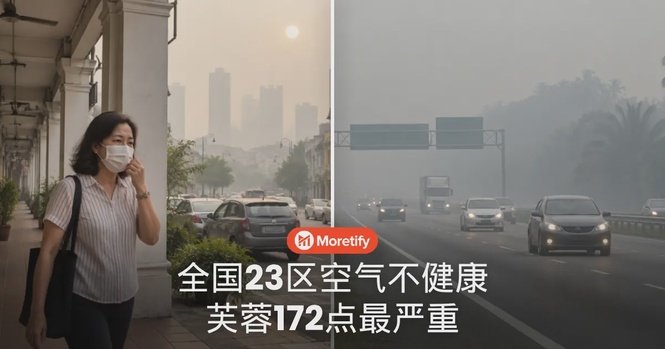 烟霾再扩散,全国23区API破百!芙蓉172点最严重,柔佛8区上榜