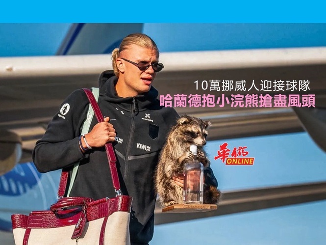 10萬挪威人迎接球隊 哈蘭德抱小浣熊萌呆全場間