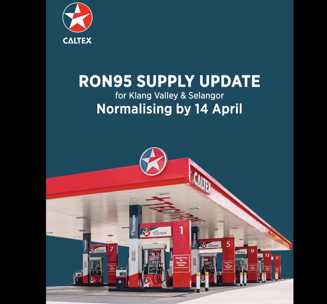 Image from: Caltex’s RON95 supply disrupted at some Klang Valley stations
