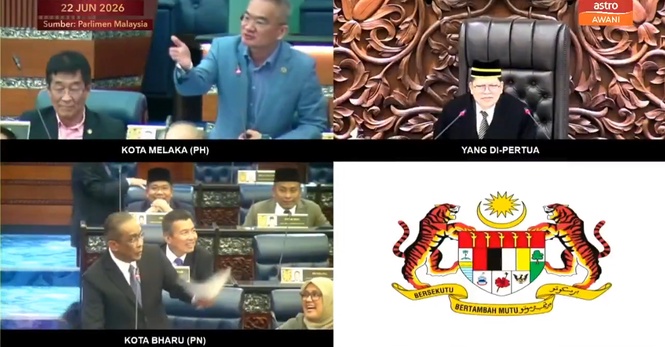 Image from: ‘Tak ada standard, tak profesional langsung!’: Dewan Rakyat kecoh status Ketua Pembangkang dipersoal Kota Melaka