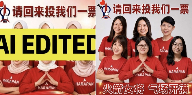 Image from: Teo slams manipulated poster aimed at scaring non-Muslim voters ahead of Johor polls