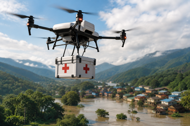 Image from: MCMC partners with Health Ministry for drone-based medical supplies trial in Tawau