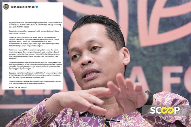 Image from: Nik Nazmi speaks out after JAIS raid: “We did nothing indecent, but I accept responsibility”