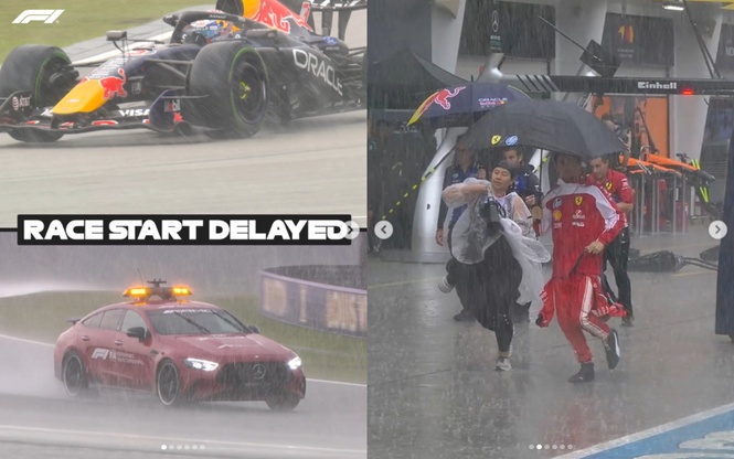 Image from: Heavy downpour delays start of 2026 Bahrain GP at Sepang