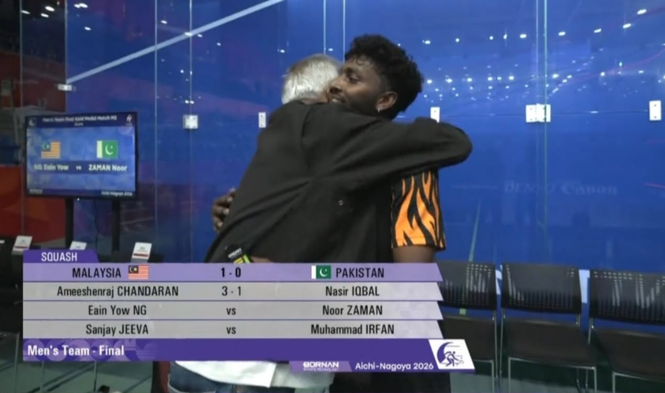 Image from: Ameeshenraj, Eain Yow fire Malaysia to men’s squash team gold