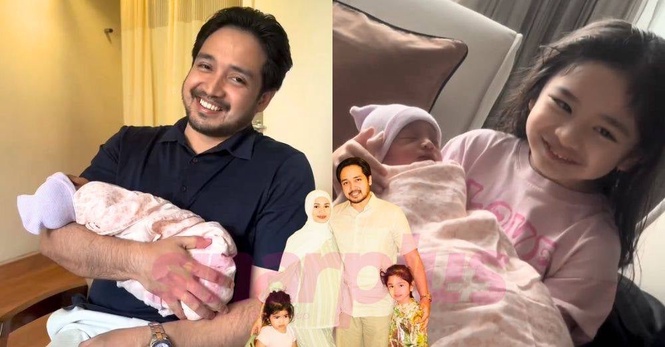 Image from: 'Satu lagi kebahagiaan keluarga…' Izara Aishah, Adib Khalid perkenal puteri ketiga, Tahara Alima