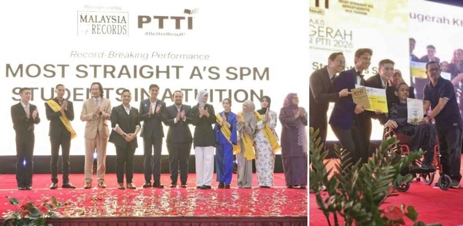 Image from: PTTI catat 534 pelajar straight A SPM 2025, diiktiraf The Malaysia Book of Records tiga kali