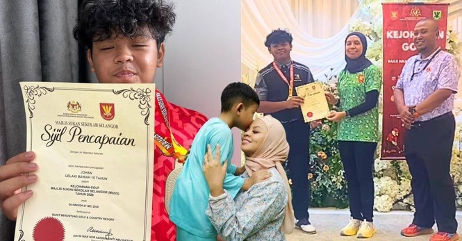 Image from: Anak Shuib & arwah Siti Sarah johan golf peringkat negeri, wakil Selangor ke MSSM. 'Arwah ibu pasti bangga'