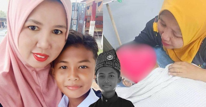 Image from: Dipinjamkan 13 tahun, ibu pilu Amir Ashraf sudah tiada. Pendarahan kepala dan paru-paru berair punca tidak sedarkan di asrama. 'Al-Fatihah anak syurga umie...'