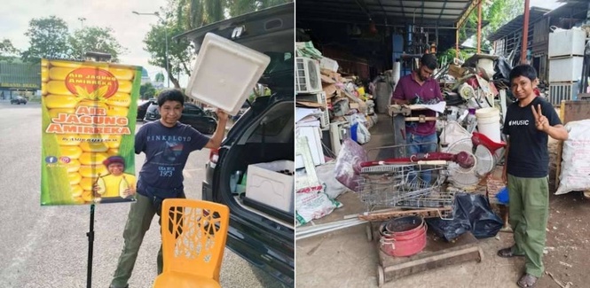 Image from: 'Biar penat cari besi buruk, jangan mudah tadah tangan' - Amir Raja Lawak dipuji tak malu jual barang terpakai demi rezeki