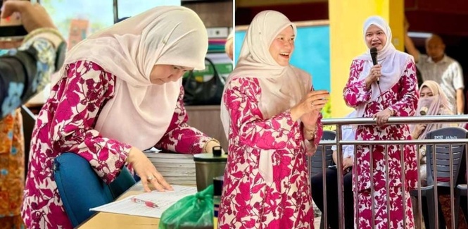 Image from: 'Selamat hari lahir mama, rindu!' - Cuba trend pakai baju mak, perkongsian Fadhlina Siddiq sarung kurung pink arwah ibu bikin sebak