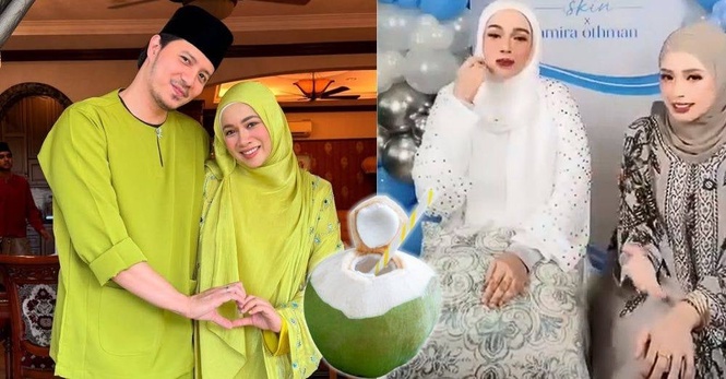 Image from: ‘Nak tidur susah, baring tak kena’ - Amira Othman kongsi realiti hamil 34 minggu, dedah rutin Fattah belikan air kelapa