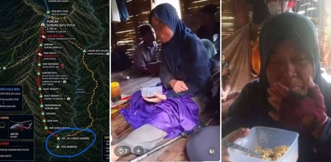 Image from: 15 hari hilang di Gunung Batu Putih, Jaslinda kongsi detik cemas, bergelut waktu malam: 'Saya jatuh berkali-kali...'