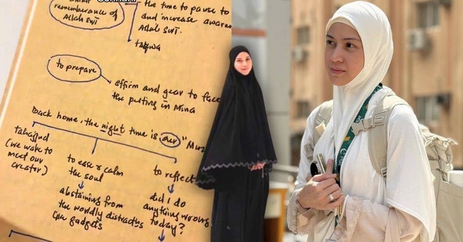 Image from: 'ALLAH nampak kesungguhan...' Ramai kagum lihat nota haji Lisa Surihani, siap hafal doa & rangka 'peta minda' ibadah