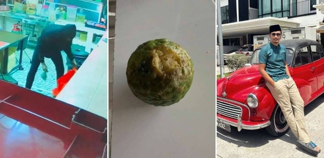 Image from: Plot twist betul! Pencuri pecah masuk dua kali premis Fazren Rafi, siap tinggal limau purut, garam – 'Kena santet ke ni?'