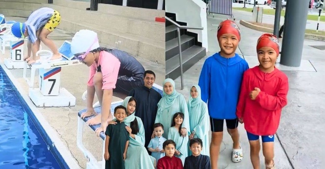 Image from: ‘Kena adil, baru hidup tenang’ -Tinggi, tegap & elak asma sebab Sheikh Muszaphar latih 6 anak jadi perenang sejak kecil