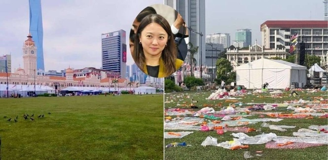 Image from: 'Kuala Lumpur ialah rumah kita' – Hannah Yeoh kecewa Dataran Merdeka dicemari sampah, ingatkan rakyat tanggungjawab bersama