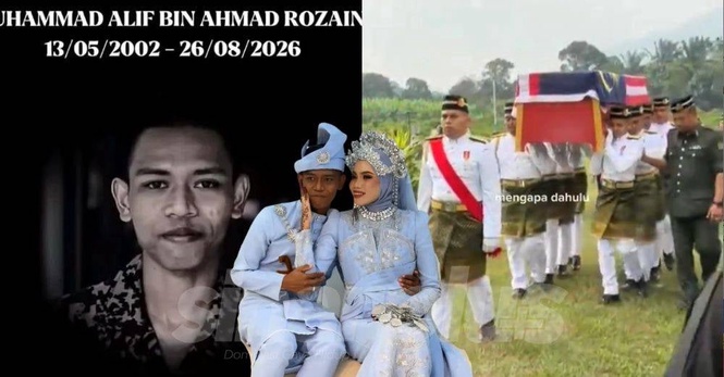 Image from: 'Tunggu sayang di pintu syurga.' Air mata bahagia pengantin baharu bertukar duka, 3 hari nikah suami maut kemalangan