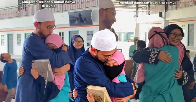 Image from: 'Anugerah terindah bukan sahaja di dunia...' Ustaz Lah menitis air mata, dua puteri tamat hafazan 30 juzuk al-Quran selang tujuh bulan