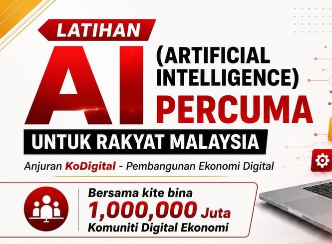 Image from: KoDigital anjur latihan AI percuma untuk rakyat bermula Ogos