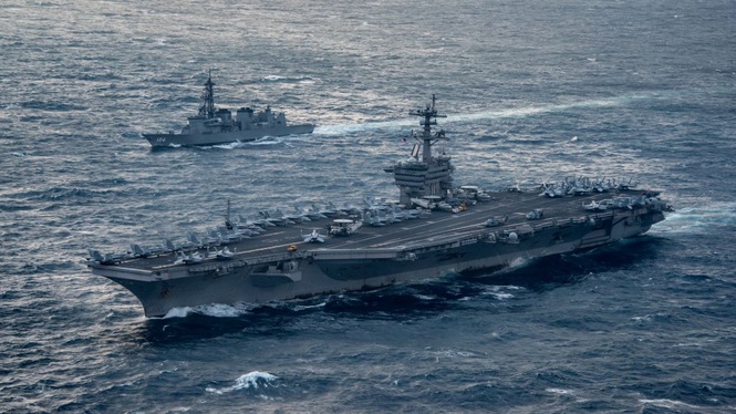 Image from: Latihan maritim AS, sekutu ancam Korea Utara