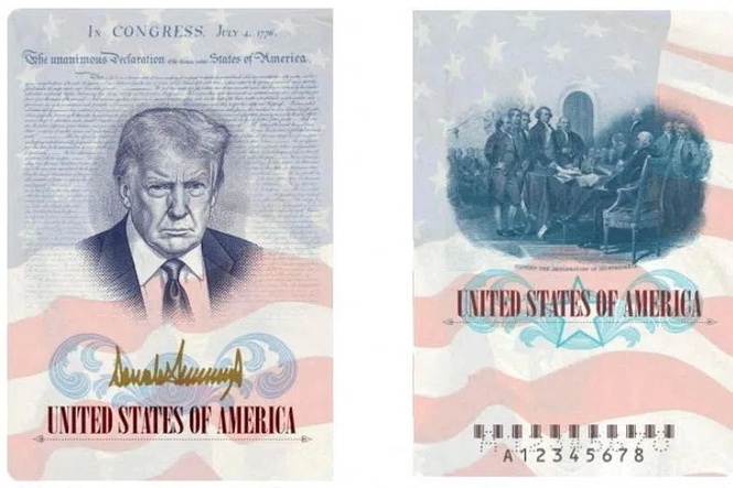 Image from: AS sasar 250,000 pasport khas papar potret Trump