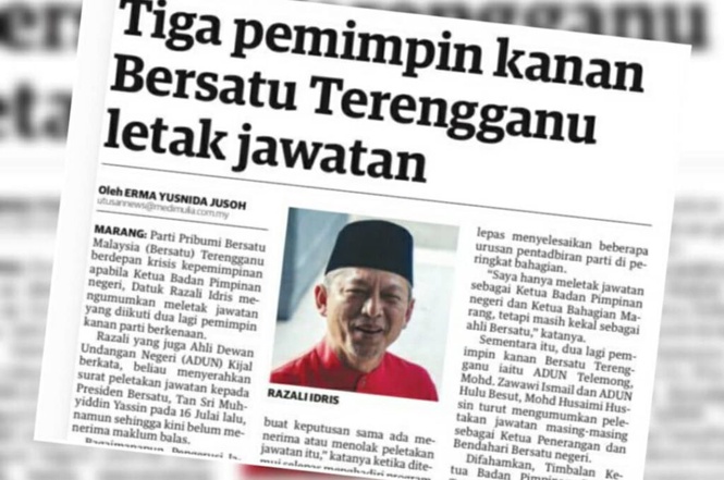 Image from: Timbalan Ketua Badan Pimpinan Bersatu Terengganu ikut jejak letak jawatan