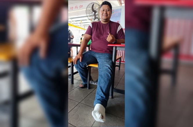 Image from: Tetap mengundi walaupun kaki cedera